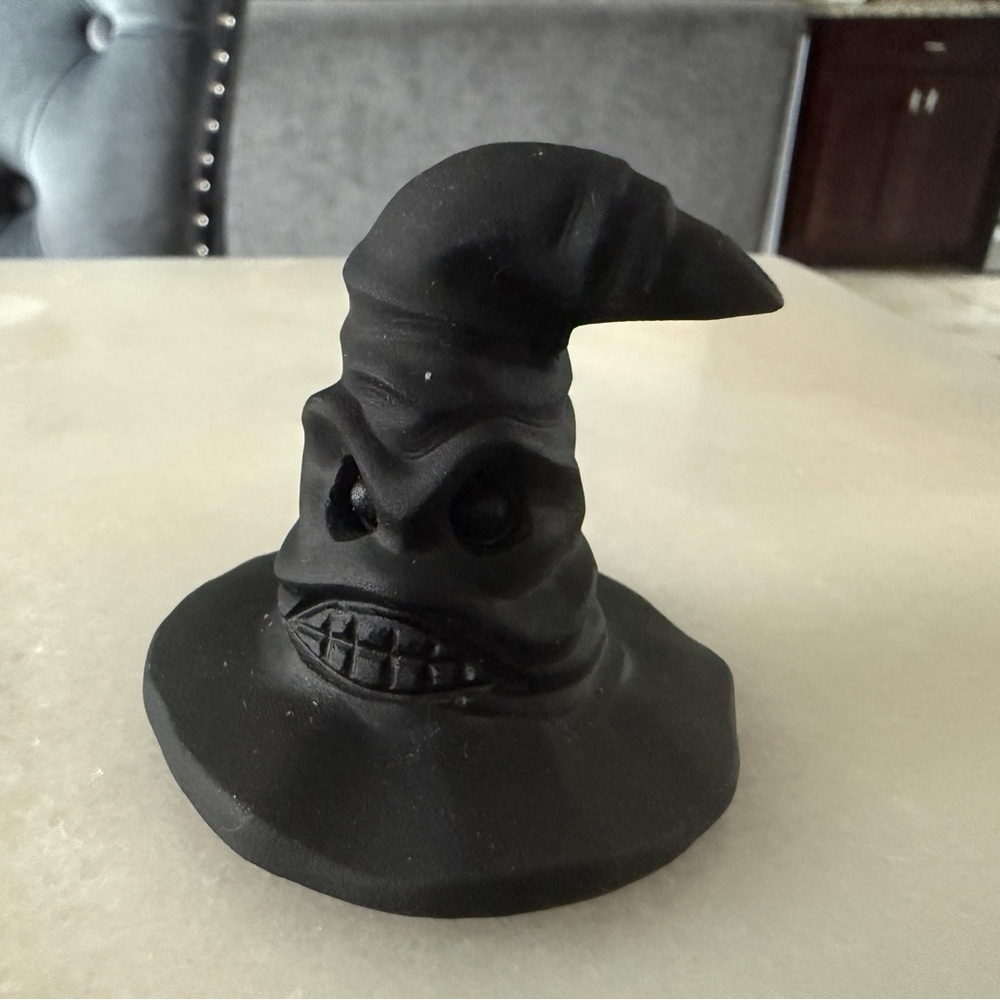 Black Obsidian Sorting Hat Carving (Harry Potter character) Protection Stone